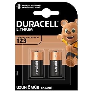 Duracell CR123A 3V Lityum Pil 2'li Paket